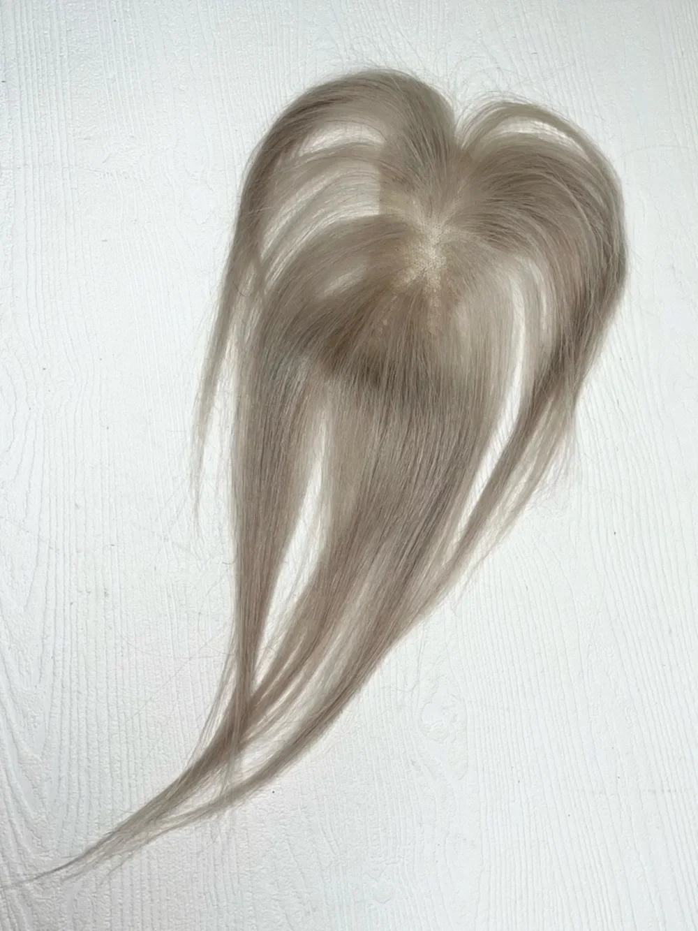White Blonde Human Hair Ultra Thin 10 Inch Hair Topper with Bangs